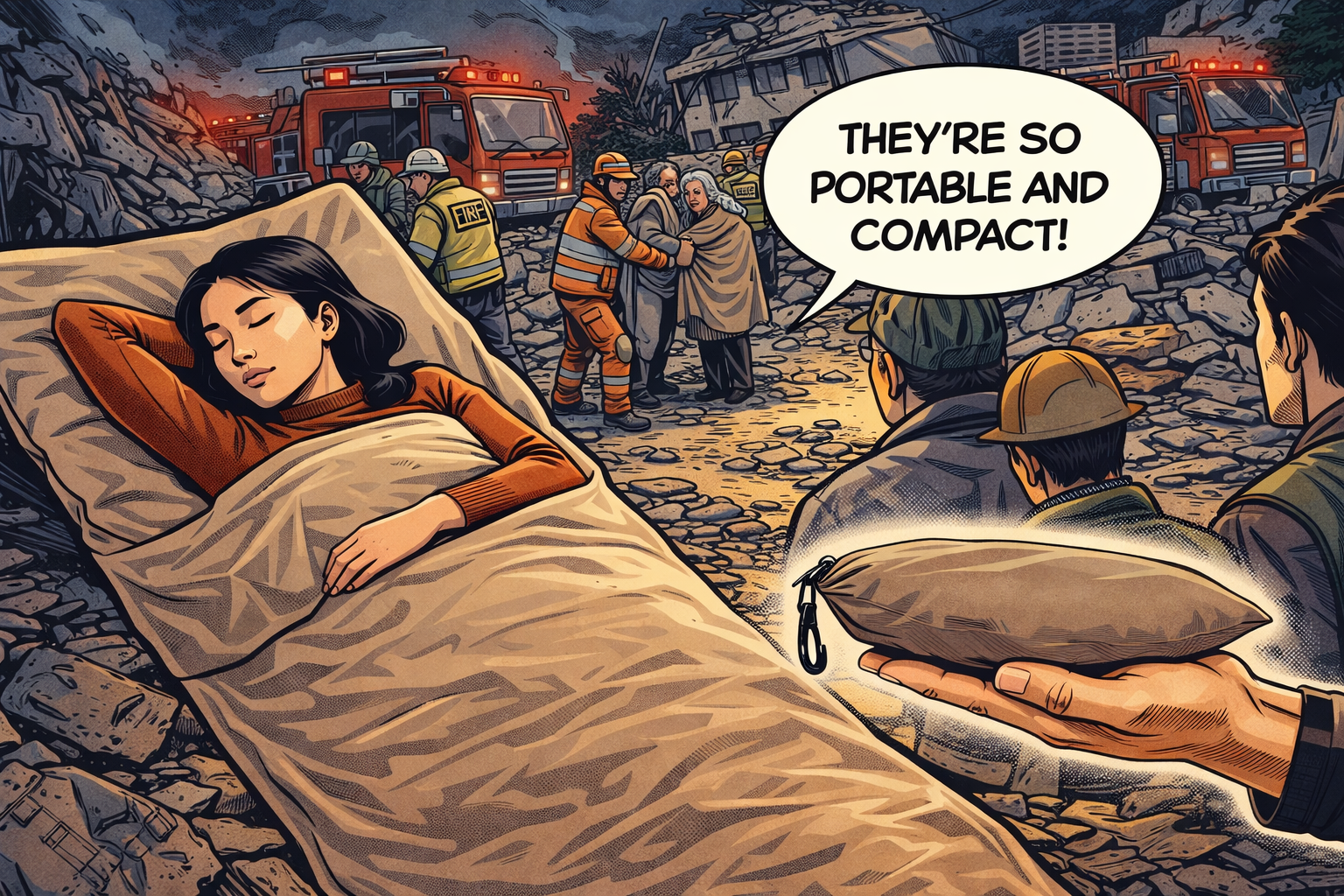 CYCLETRACKの寝袋を使って災害時に睡眠