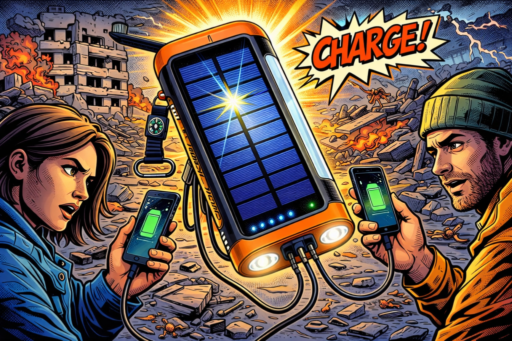 災害時にモバイルバッテリーを使って充電