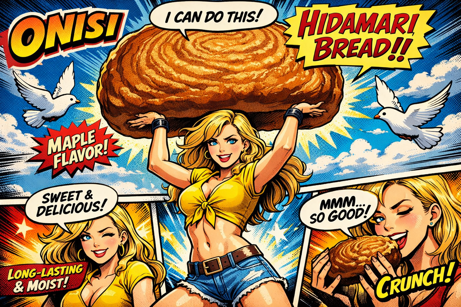 ヒダマリパンを抱えている女の人