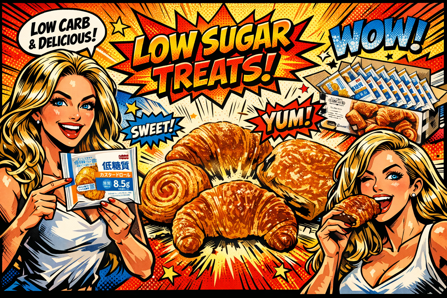 KOUBO低糖質パンをレビューする女の人