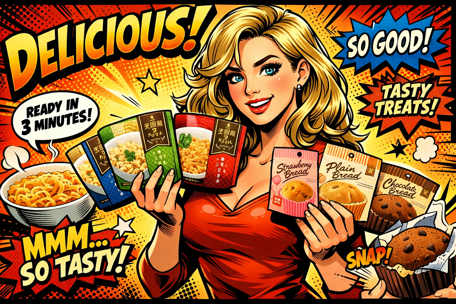 その場deパスタセットを食べる女性